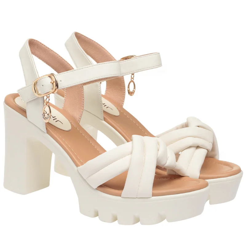 Tacco da donna per scarpe da donna Sandali estivi 2025 Sandali con plateau da donna di lusso Abito Sandali Roma di alta qualità in pelle 34-40