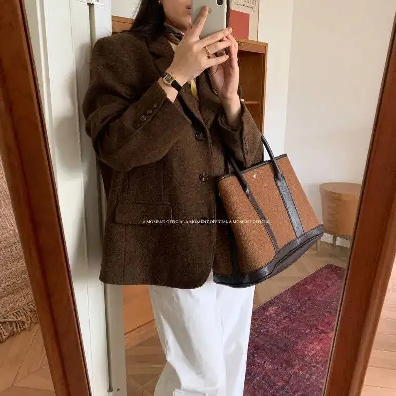 Bloom Retro Weave Tote Women Holiday Straw Weaving Designer Bag Ladies Vintage Travel Shoulder Handbag 2025 New