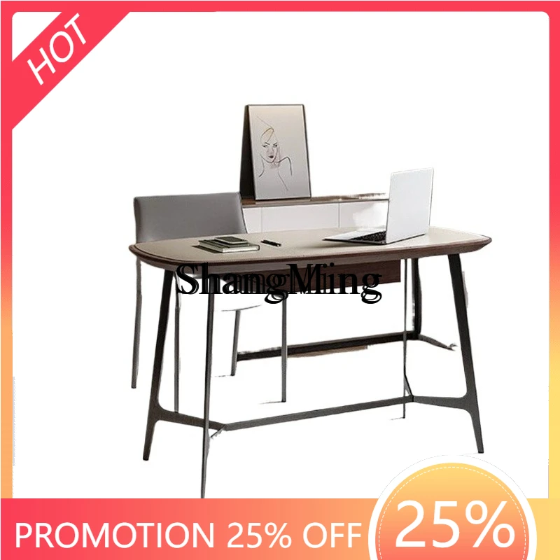 FG good-looking   desk saddle leather computer table high sense modern minimalist light luxury writing desk desk