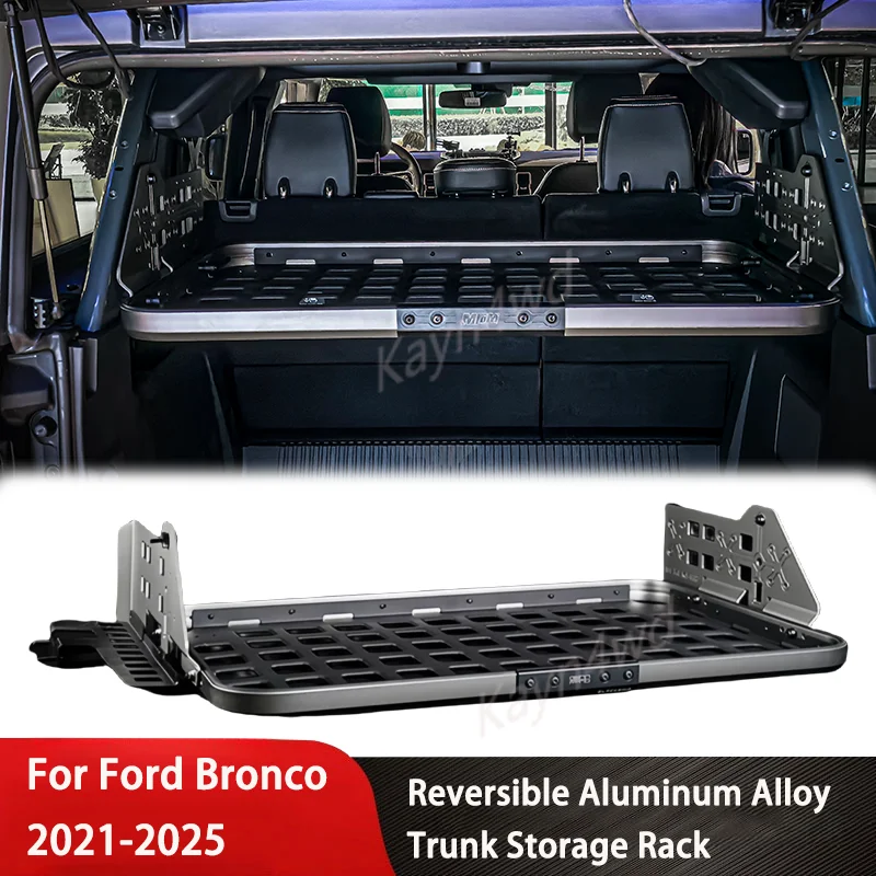 Off Road 4x4 Accessories Aluminum Reversible Rear Trunk Cargo Rack Storage Bracket Luggage Carrier For Ford Bronco 2021-2025