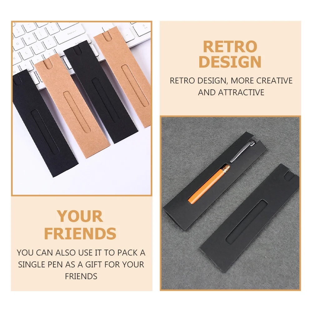 

30pcs Kraft Paper Pen Bag Folding Packing Premium Material Durable Practical Long Time Use Compact Size Christmas Present Dust