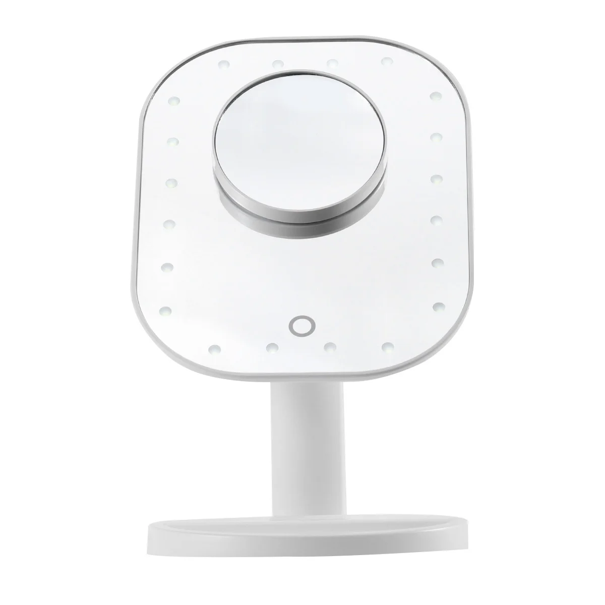 مرآة مكياج LED تكبير 10X 20 لمبة مضيئة تعمل بمنفذ USB قابلة لإعادة الشحن والتحكم باللمس زاوية قابلة للتعديل حامل قابل للطي