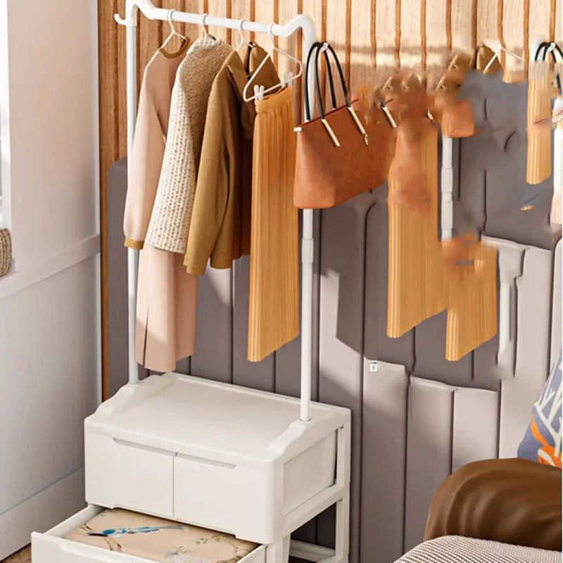 Furniture Living Room Steel Shelf Hanger Clothes Floor Standing Commodes Closet Rack Hangers Iron Rack Para Ropa Luxury Coats image 5