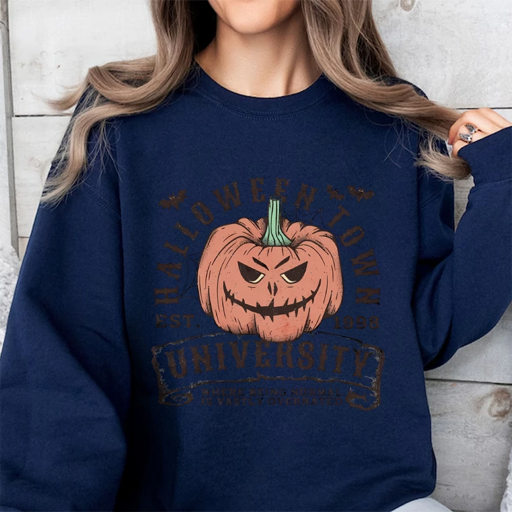 Cotton High Quality Hoodie Halloween Pumpkin Letter Graphic Print Loose Shoulder Trend Designer 2024 New Fashion Sweatshirt