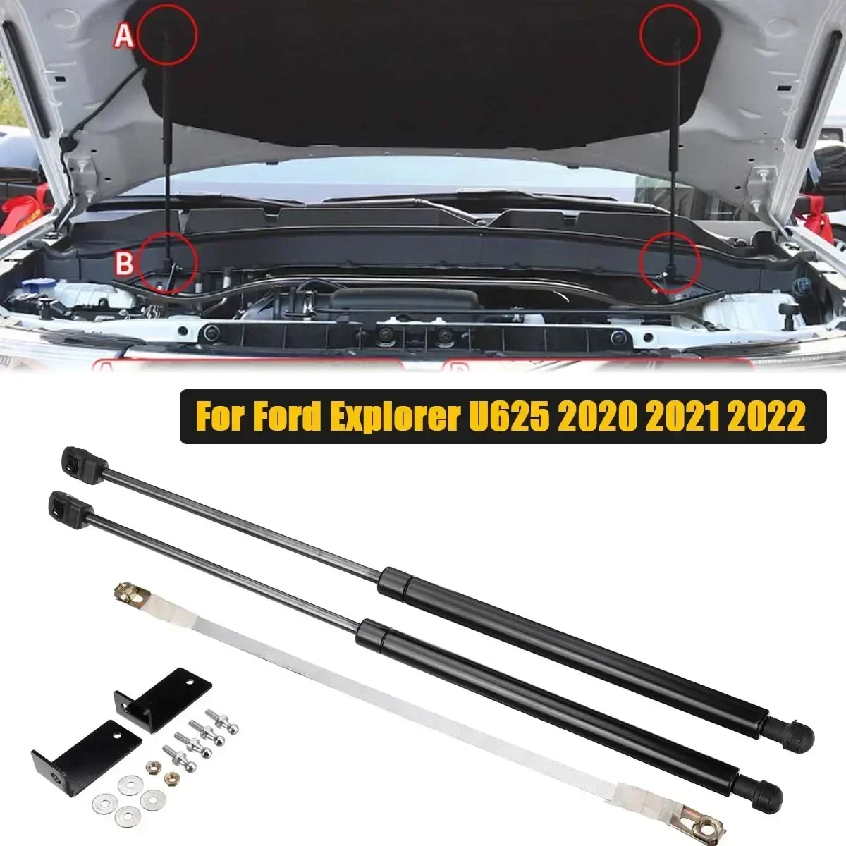 For Ford Explorer U625 2020 2021 2022 2023 Front Engine Hood Shock Gas Struts Lift Support Spring Hydraulic Rod Car Accessories