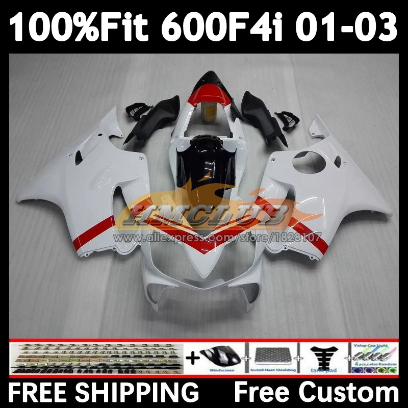 OEM Fairing For HONDA CBR 600 600F4i CBR600FS 52No.23 white glossy CBR600 F4i 01 02 03 CBR600F4i 2001 2002 2003 Injection Bodys