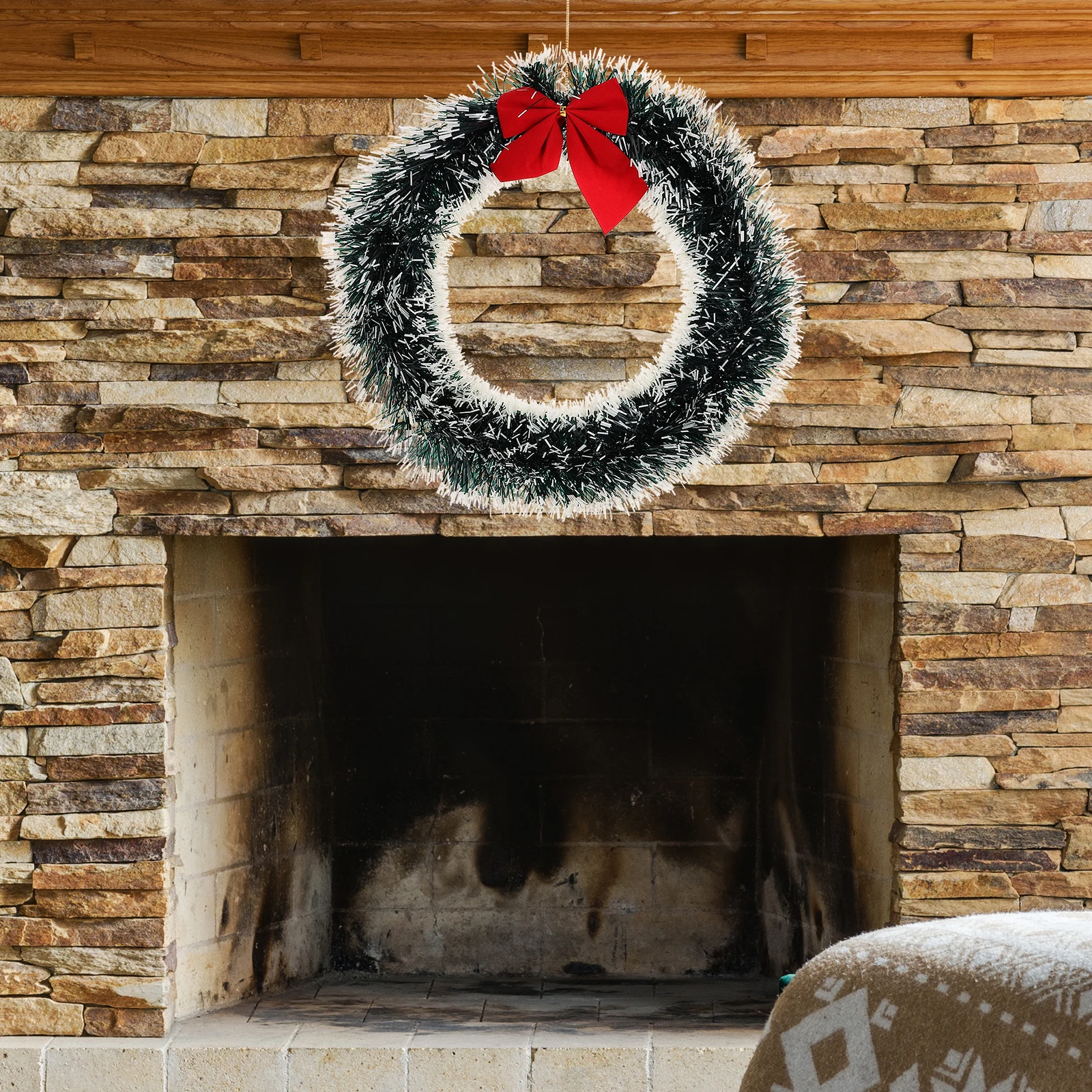 

Premium Christmas Bowknot Festive Garland Door Decoration Home Hotel Club Bar 2024 Holiday Party Decorations Wreath For Decor