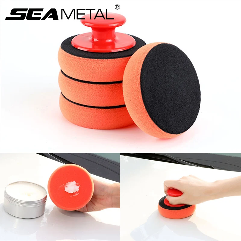 

6 шт., полировальные губки для воска с ручкой