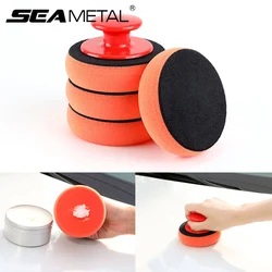 SEAMETAL 6pcs Car Polishing Discs Kit Wash Wax Polish Pad with Handle Auto Waxing Sponges Multi-Functional Paint Care Clean Tool