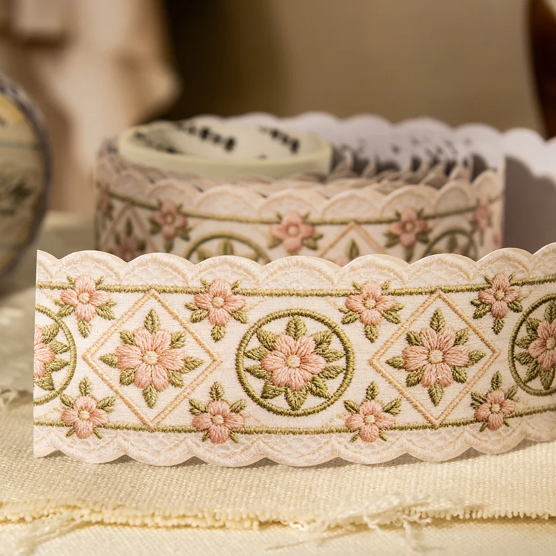 

Декоративная лента-стикер Journal GO 3/1.5x200см с имитацией вышивки и вырезанным узором для скрапбукинга, коллажей и DIY-проектов