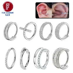 Implant F136 Titanium Piercing Septum Nose Ring Grade Hinged Seamless Earrings Clicker Hoop Cartilage Daith Tragus Body Jewelry