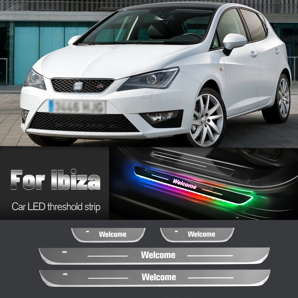 Car Door Sill Light For Seat Ibiza 6L 6J 6F KJ MK3 MK4 MK5 Customized Logo LED Welcome Threshold Pedal Lamp Accessories