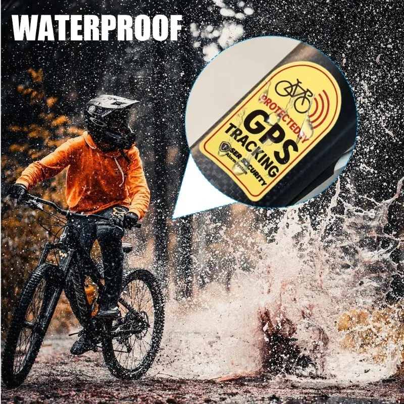 1/2set Bicycle GPS Sticker Scooter Motorcycle Anti-Theft Warning Sticker Tracking Reflective Waterproof Paster Bike Accessories