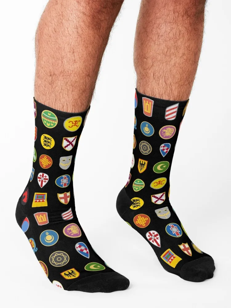 Civilizations emblems (2023) Socks retro ankle hockey Children's Socks For Women Men's
