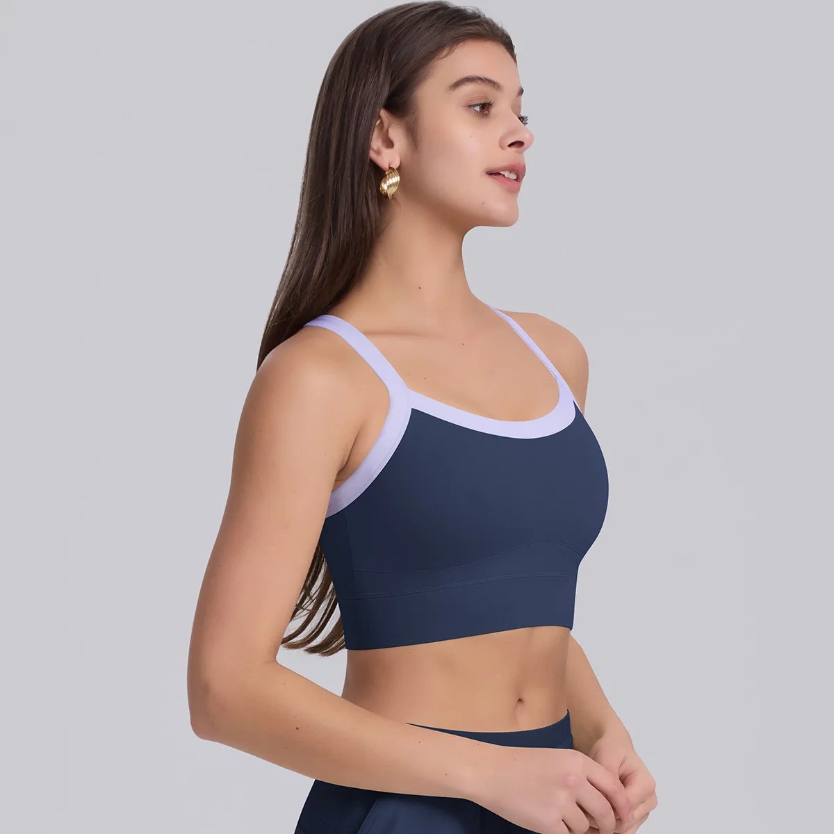 New Color-blocked Breasted Tight-fitting Gather-free Sports Bra Running Fitness High-elastic Yoga Bra Yoga Wear