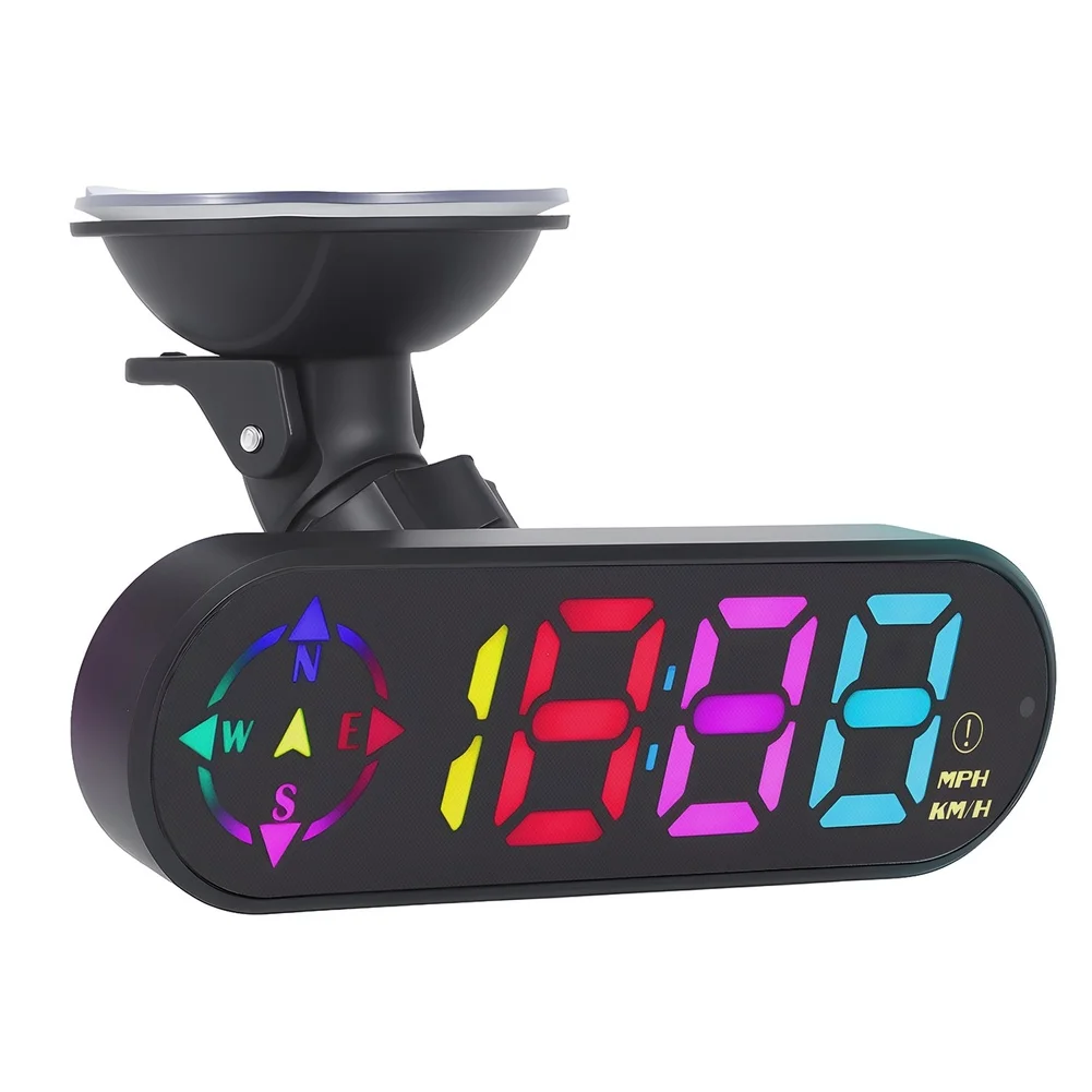 Vehicle Head Up Display for Trucks SUVs RVs with Speed Distance Timer Compass Direction and Auto Brightness Function