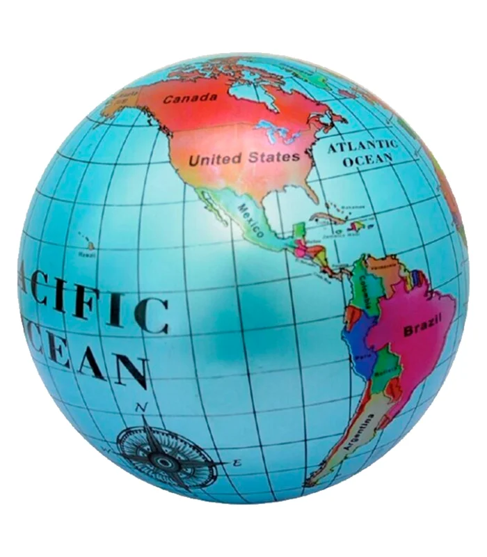 Tradineur-swollen world map ball-made of PVC-great for playing outdoors, at home or on the beach-Mode