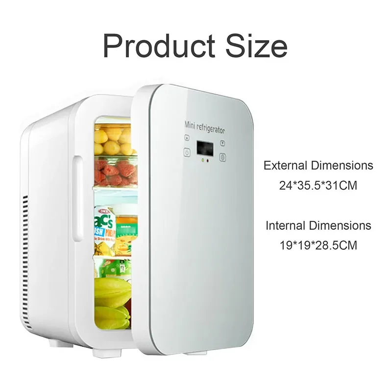 10L Mini Skincare Fridge AC DC Mini Portable Thermoelectric Cooler And Warmer Refrigerators With LCD Temperature Display