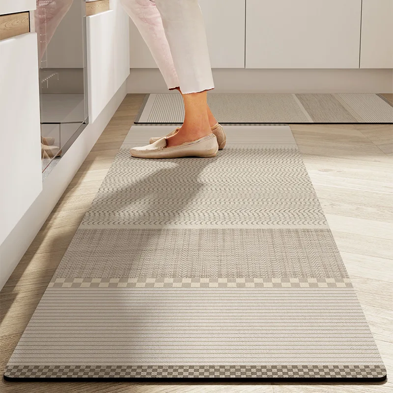 VIKAMA Eco-Friendly Diatomite Entryway Mat -  Absorbent Kitchen Floor Pad, Non-Slip Rug for Indoor, Oil & Stain Resistant