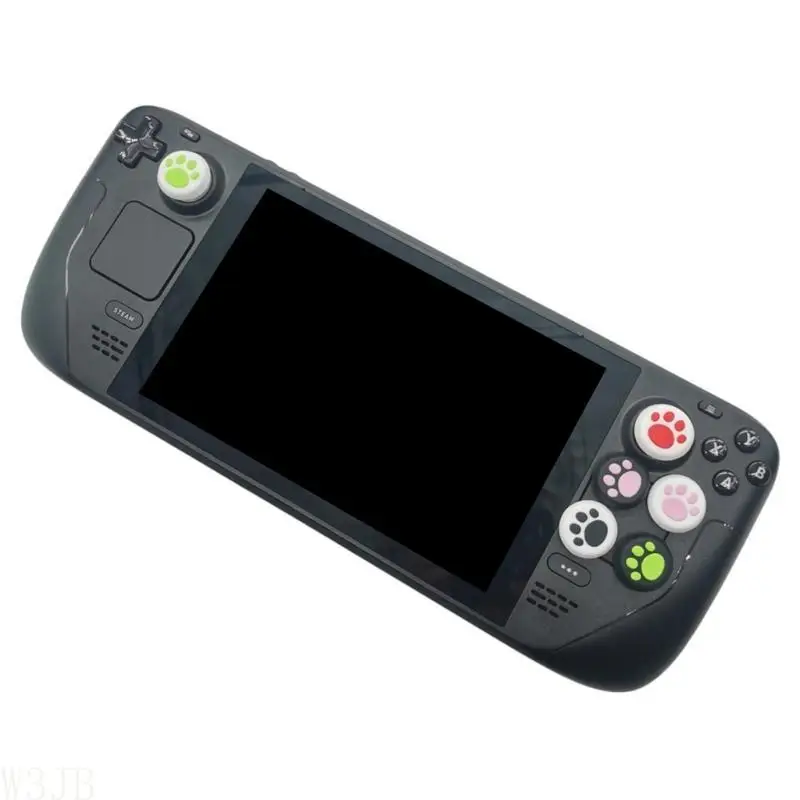 5 Paar Daumengriffkappen für Gamecontroller, niedliche Katzenpfoten-Designs, Analogstick-Abdeckungen, Silikon-Joystick-Kappen für Steam Deck – Detail 5
