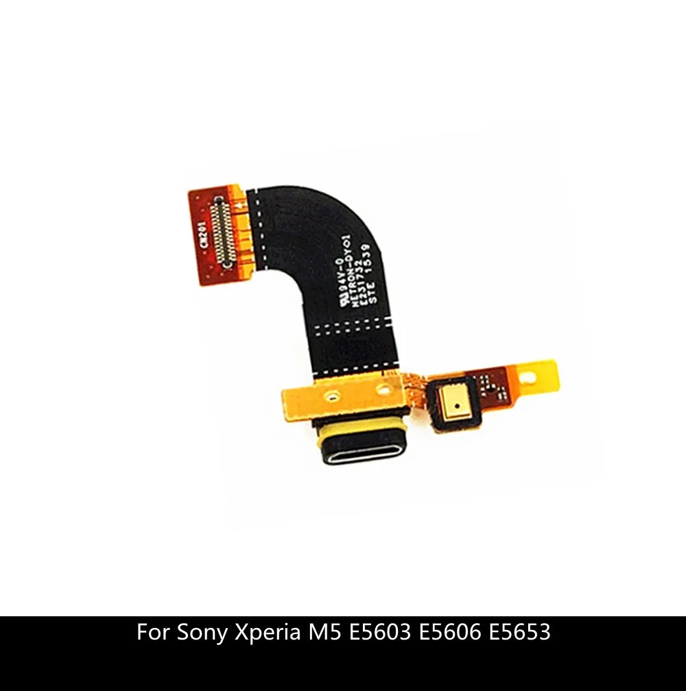 For Sony Xperia M5 E5603 E5606 E5653 USB Charging Flex Cable  with Microphone Mic Repair Parts