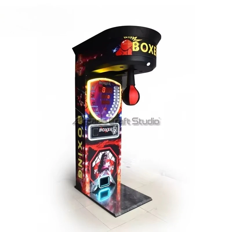New Arcade Boxing Game Machine Coin Operated Force Measuring Punching Simulator Cabinet Mall Entertainment Venue English