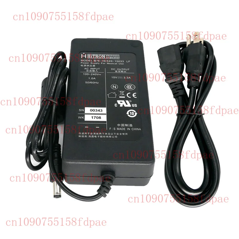 95%NEW Genuine FOR HiTRON Model HES49-15033 15V 3.3A Power Supply With Power Cord