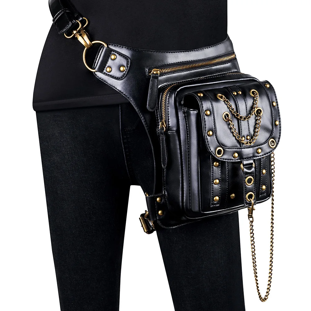 Female Steampunk Retro Bag Single Shoulder Messenger Bag Trend Outdoor Phone Chain Waist Bag Male Fanny Pack Leg Bag Woman Bag