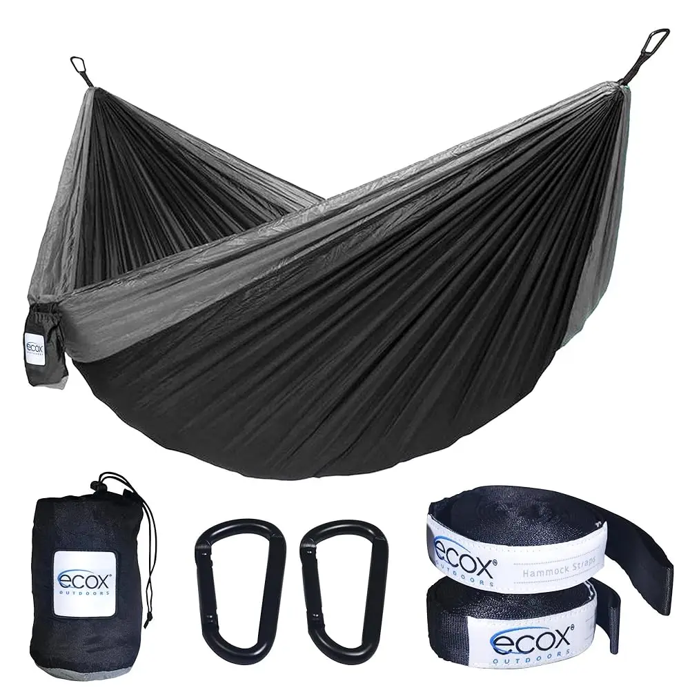 

Outdoors Parachute Hammo Single With 2 Tree Straps, Portable Lightweight Nylon Comfortable For Backpacking, Camping, Travel,