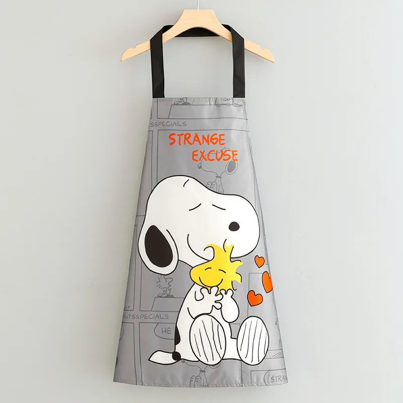 Snoopy Waterproof Apron Cartoon Fashion Kitchen Household Cooking Dining Special Apron Anime Surrounding Restaurant Work Clothes