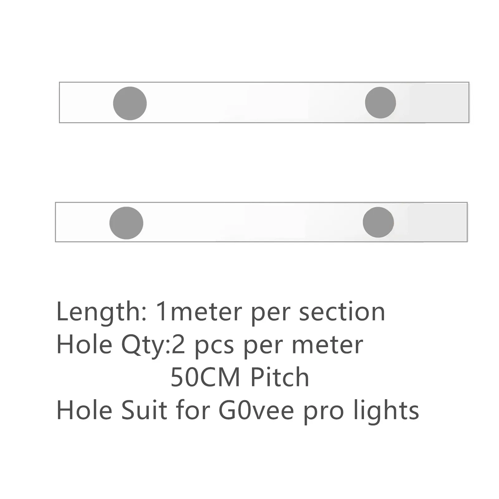 Permanent Track Aluminum Profile For Govee Pro Lights