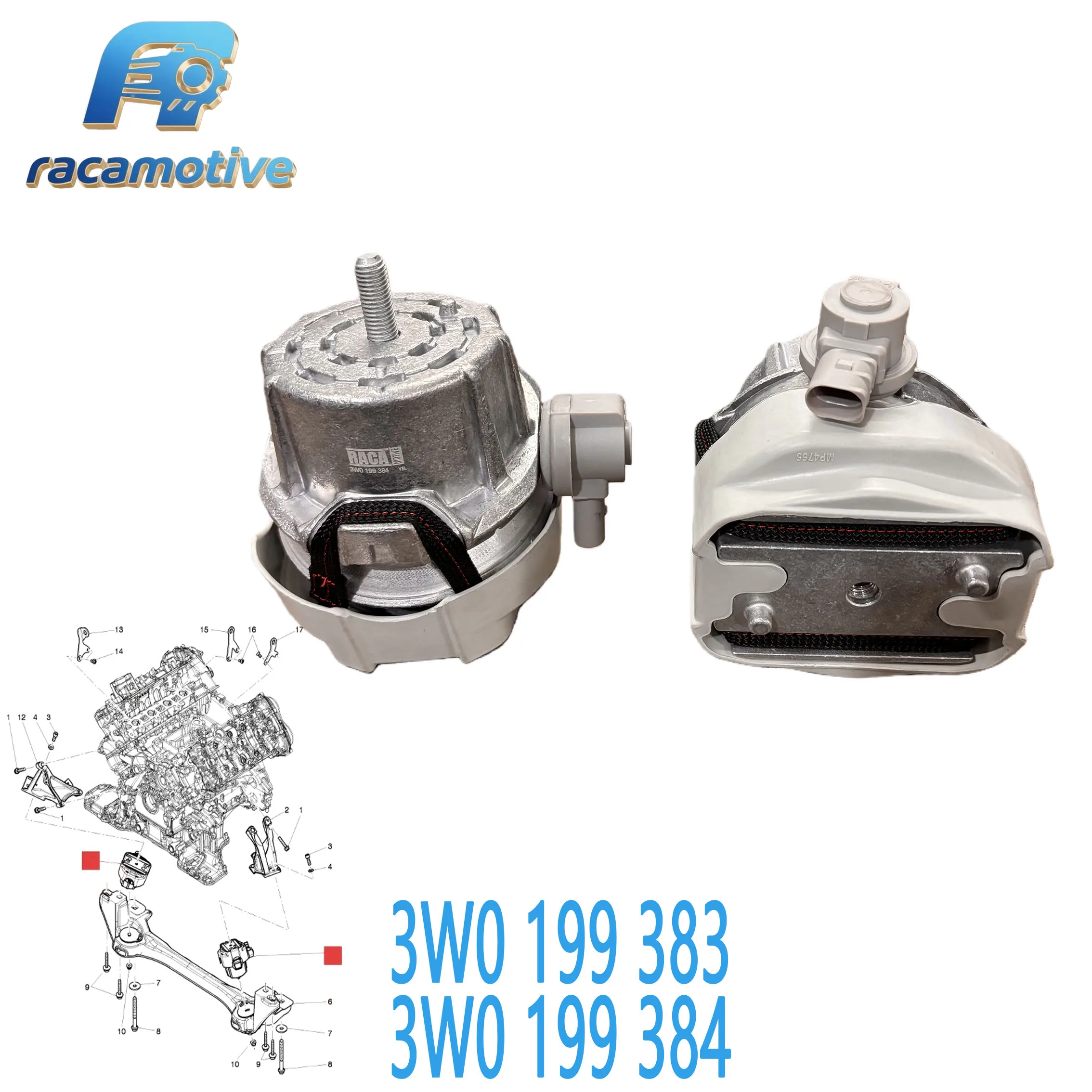 3W0199383 3W0199384 Suitable for Bentley Continental GT Continental GTC V8 4.0T Engine Mount Bracket. view 5