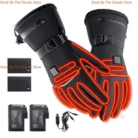 Waterproof USB Rechargeable Electric Heated Gloves Women Men Touchscreen Thermal Motorcycle Gloves Heated for Motorbike Skiing