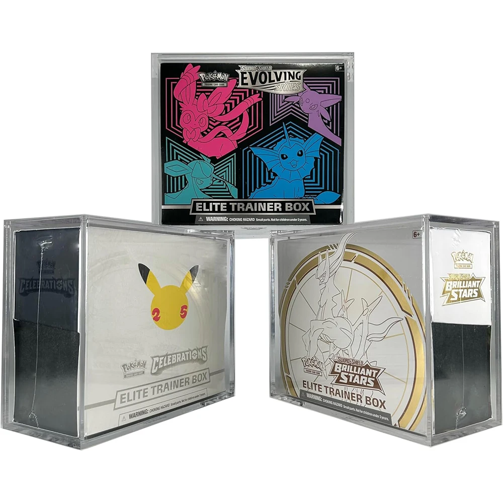 Acrylic Display Box For Poke Dust-Proof Show Case For ETB Protection Box Protector Transparent Plastic Acrylic Case