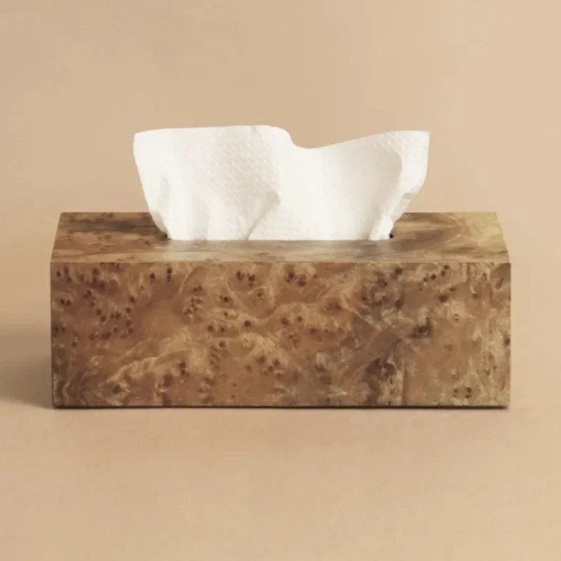 Retro Tissue Box Rectangular Tissue Storage Case Aesthetic Luxury Napkin Boxes Decorative Pull Out Napkin Cases Table Decoration