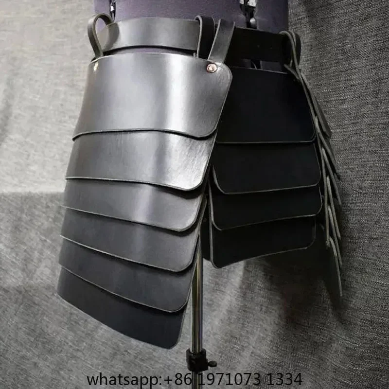 Medieval Viking Knight Leg Armor Leather Tassets Belt Renaissance   Battle Skirt For Reenactment Cosplay Costume