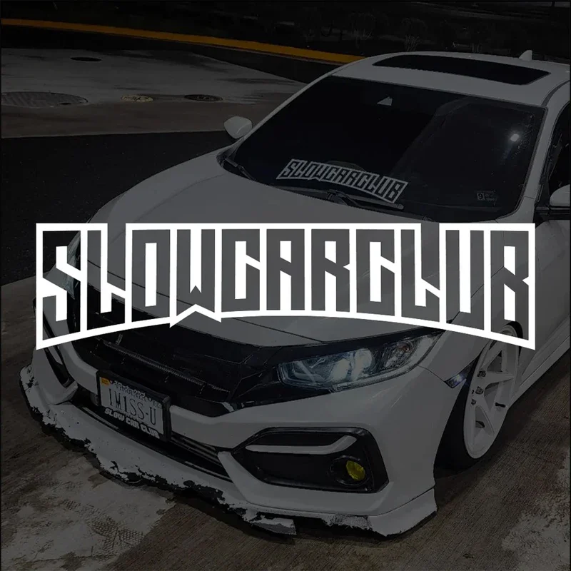 1 قطعة ملصق JDM "نادي السيارة البطيئة"، ملصق إبداعي وعصري عالي الجودة لشاحنات السيارات! لمظهر فريد من نوعه واقي من الشمس ملصق سهل