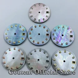 Goutent 28.5mm Blue Sterile Watch Dial Fit NH34 NH35 Automatic Movement Calendar Window