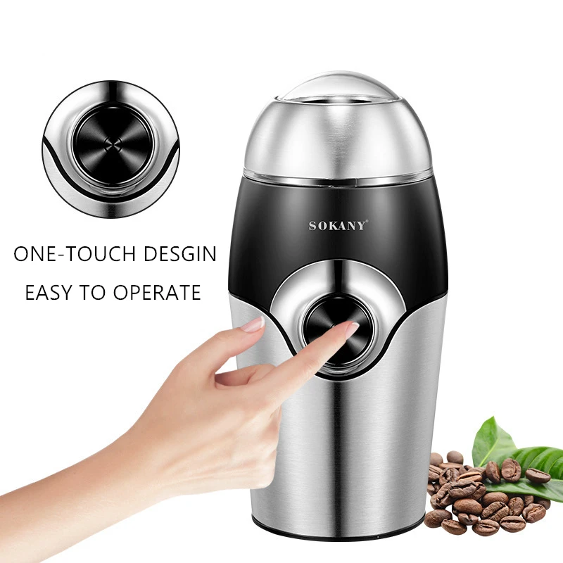 Mini Electric Coffee Grinder One-Touch Cafe Grass Nuts Herbs Grains Pepper Spice Mill Coffee Beans Grinder Machine Powerful 150W