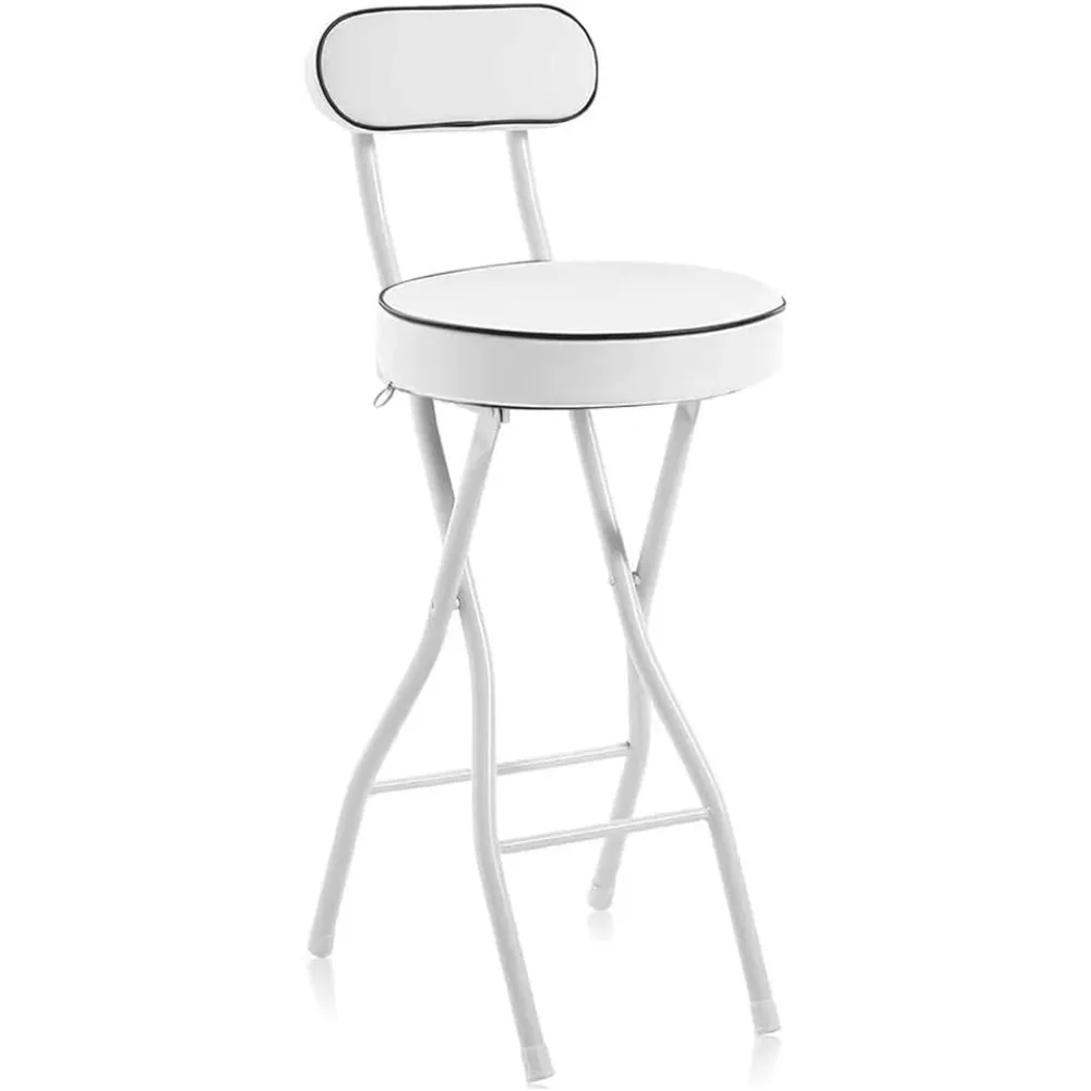 

UWEAR Folding Bar Stool with Back,Tall Foldable Stool Seat Padded Portable Stools Counter Height Foldable Stools Chairs,Collapsi
