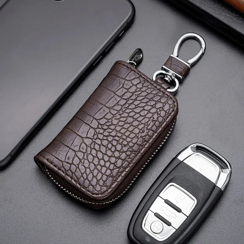 1PC Torba na kluczyk samochodowy Biznesowa uniwersalna osłona ochronna z nadrukiem krokodyla Zamek błyskawiczny Torba do przechowywania kluczy samochodowych Produkty wewnętrzne — zdjęcie 6