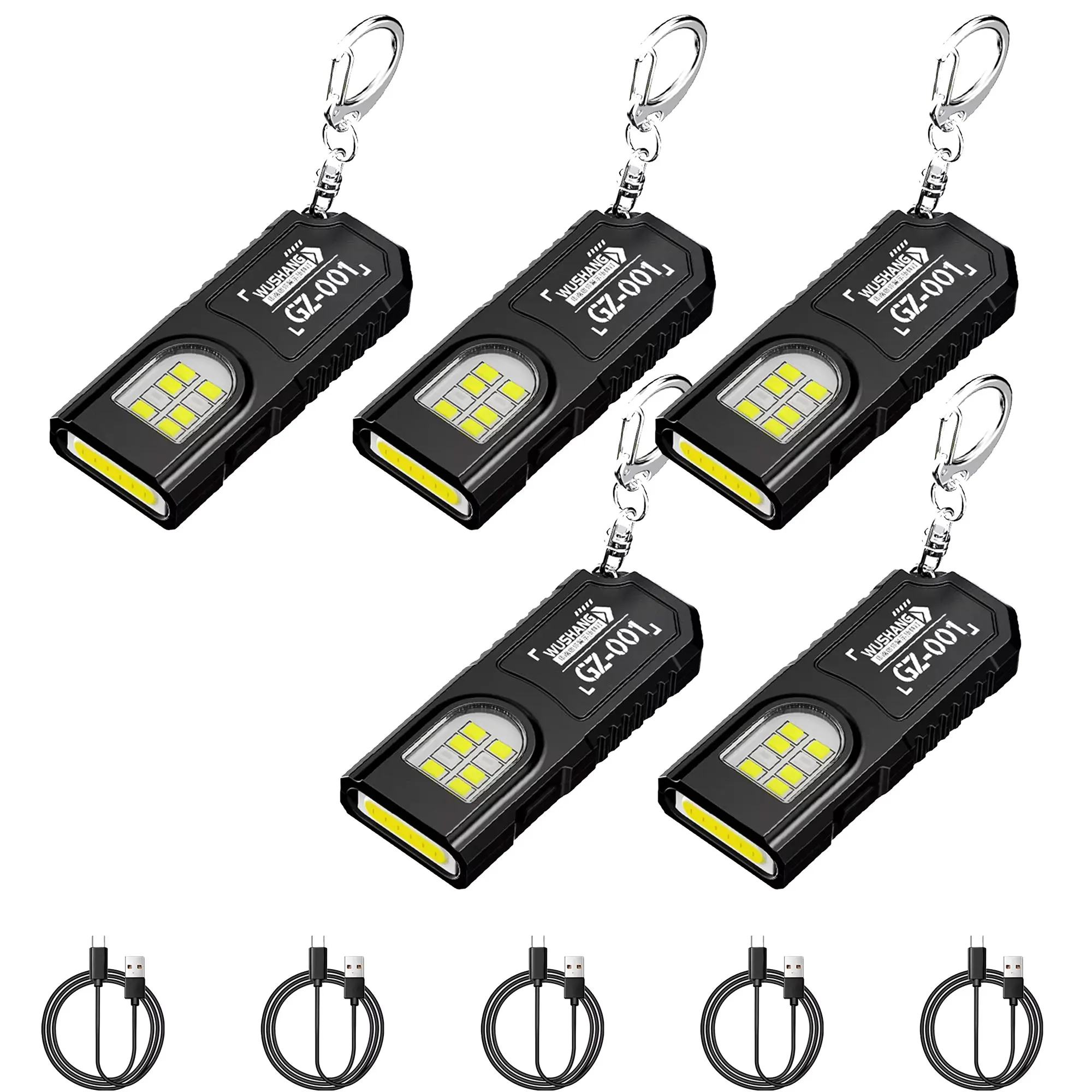 USB-Aufladbare Taschenlampe mit Stiftclip Leistungsstarke Mini-Arbeitsleuchte für Draußen mit Magnetischem Tragbarem Schlüsselanhänger LED COB Taschenlampe