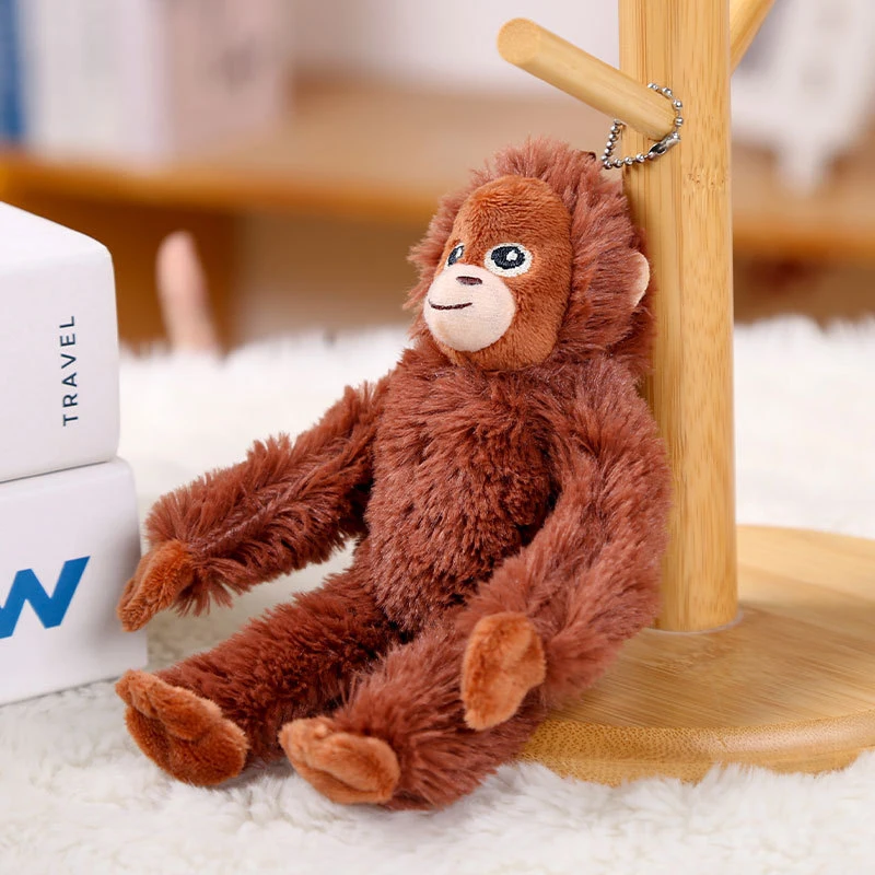 

20cm Cartoon Gorilla Soft Stuffed Doll Plush Pendant Chimpanzees Monkey Plush Toy Pendant Keyring Backpack Car Bag Key Ring Gift