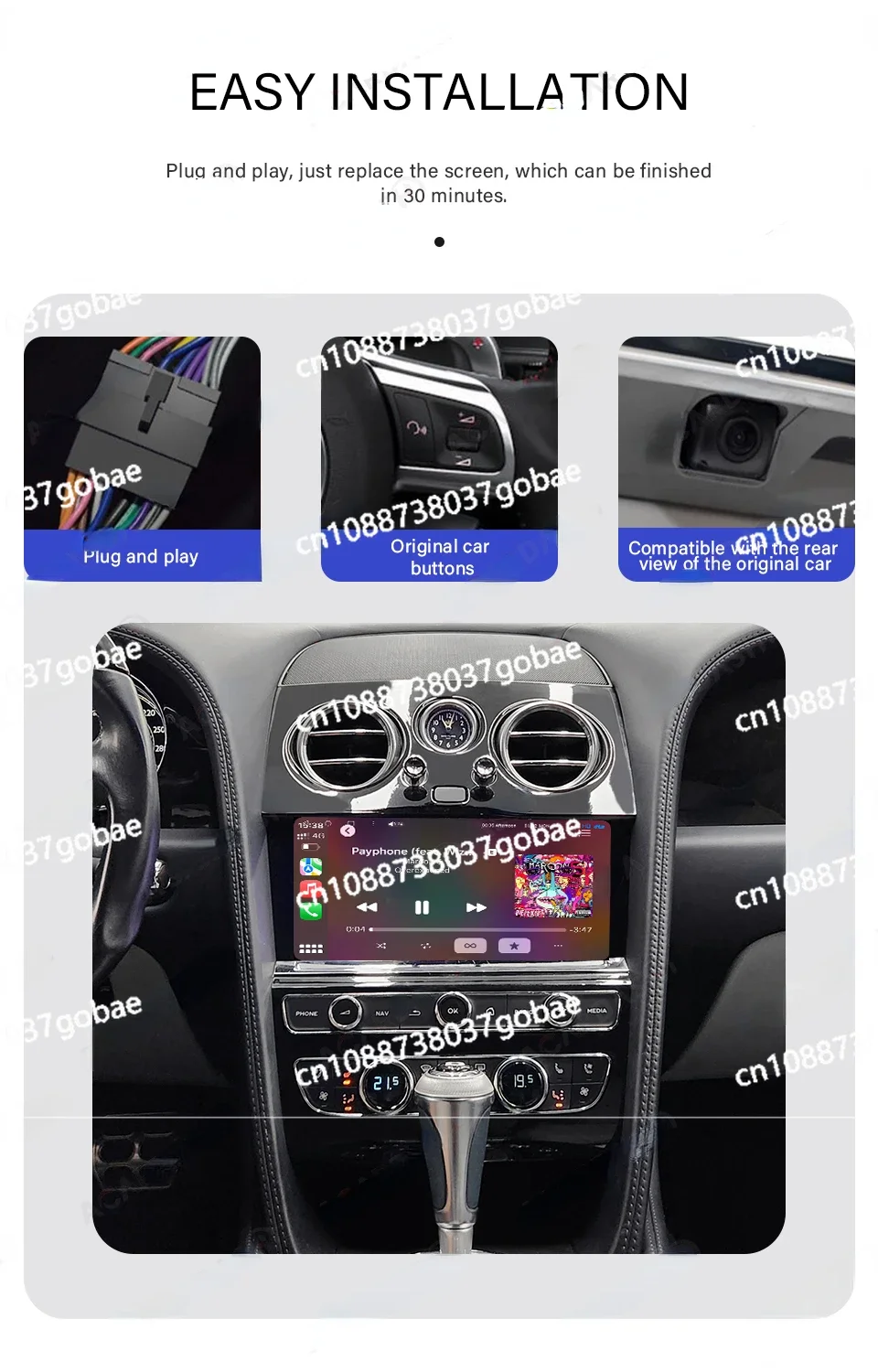 Android 13 Automotive Qualcomm 8 + 256 Global Positioning System Navigation Radio Video DVD Player Bentley Flight Branch Cotal