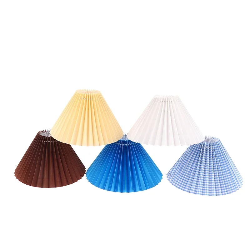 1 PCS 4 Colors Solid Print Adjustable Pleated Fabric Replacement Lamp Shade Table Standing Floor Light Decorating Cover