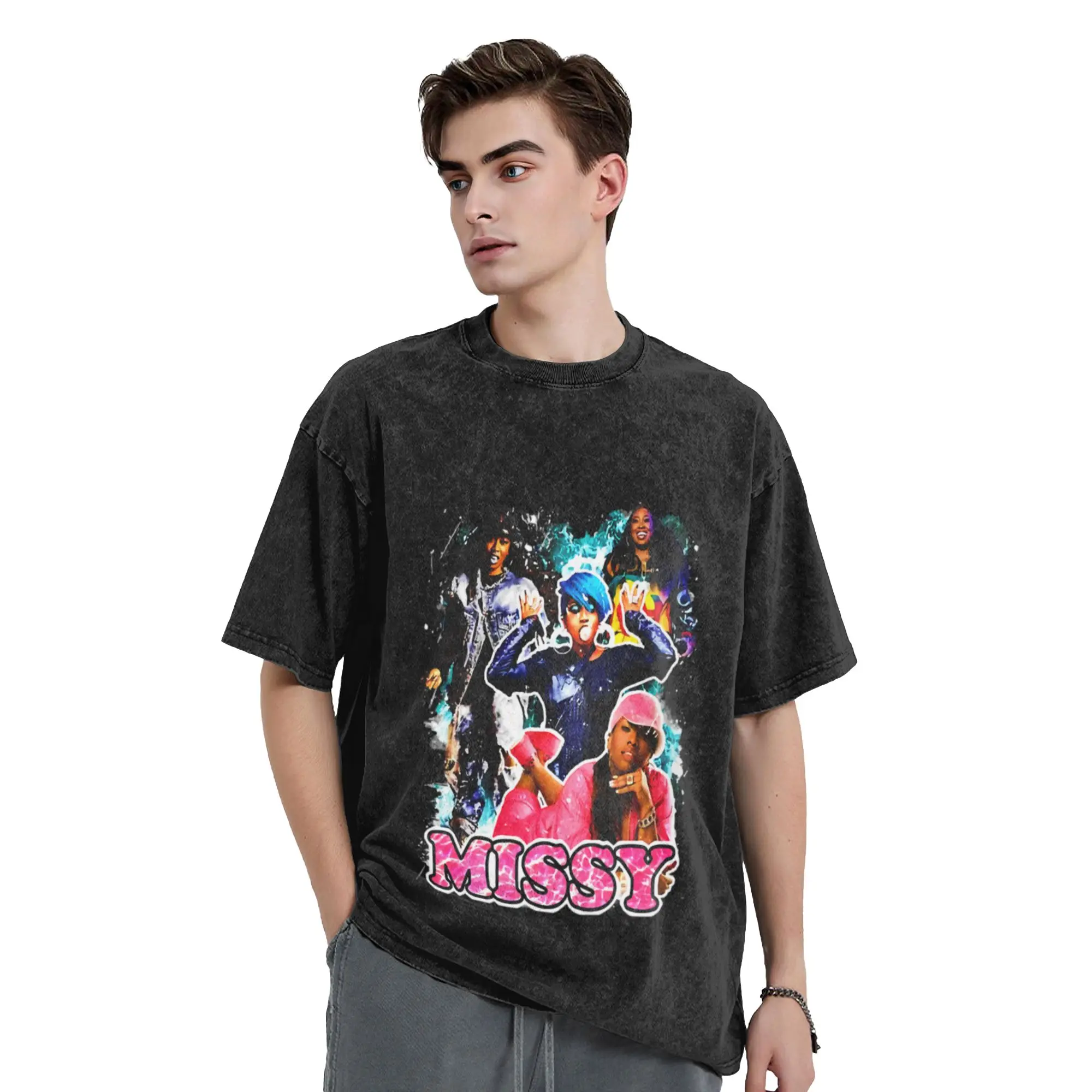 Vintage Inspired Missy Elliott Hip Hop Rap Classic Chic A T-Shirt Oversized Short Sleeve Men's Women's Cotton Tees Tops