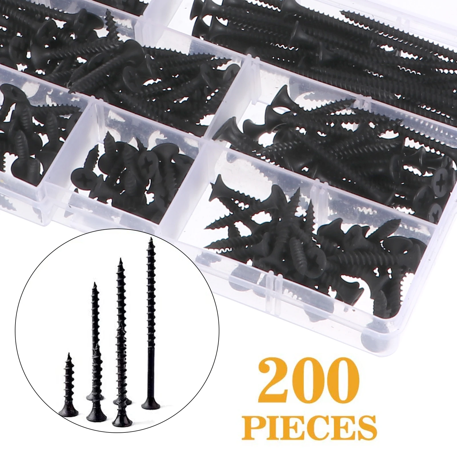 

220pcs Self Tapping Screws Premium Carbon Steel Sturdy for Wood Thin Iron Fixing Non Slip Design Professional Repair