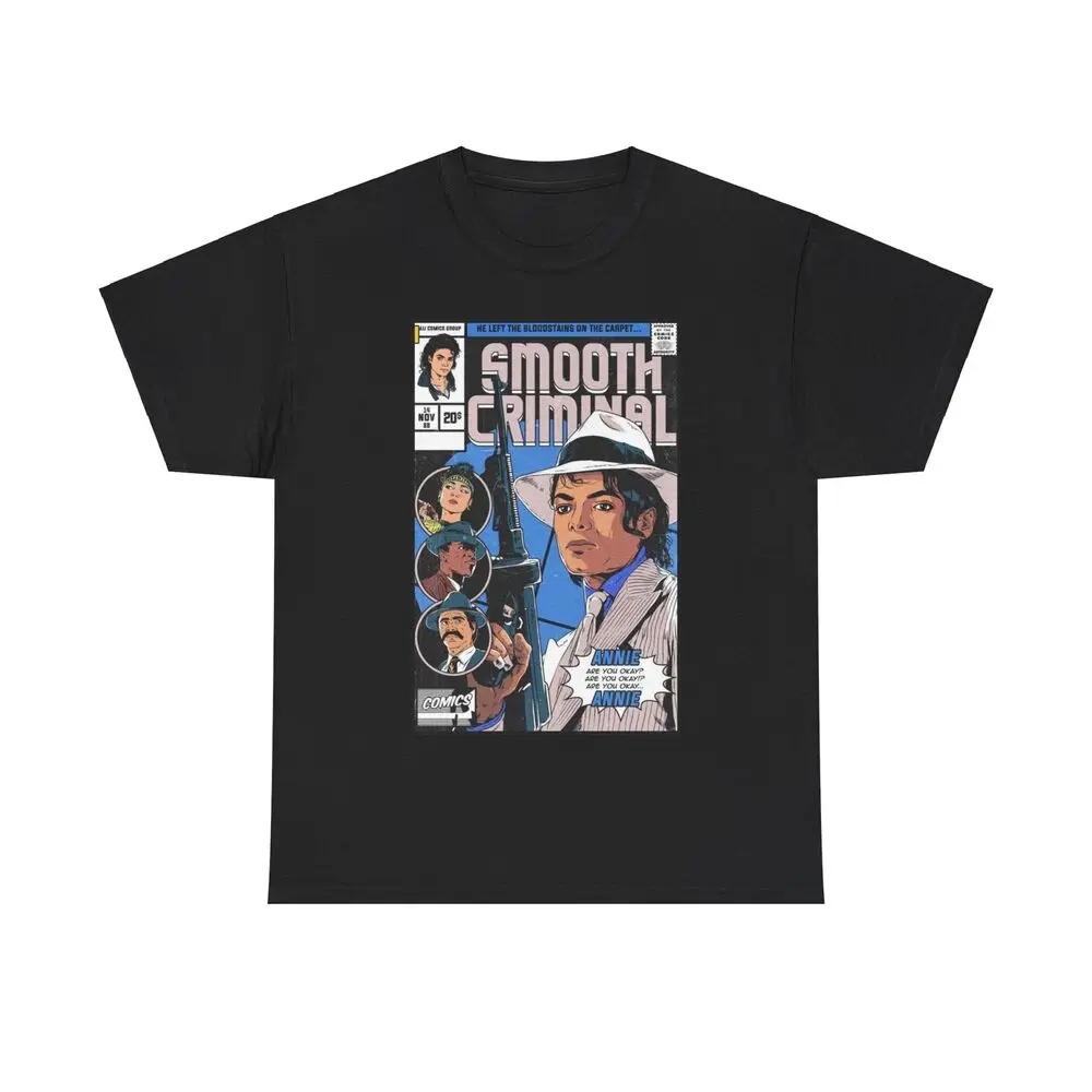 Michael Jackson Smooth Criminal Comic T Shirt Unisex Heavy Cotton Tee