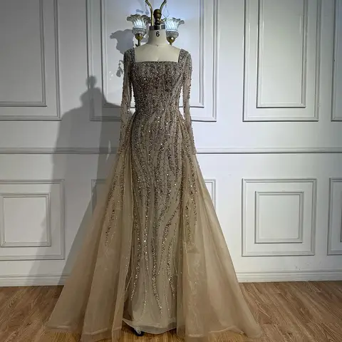 महिलाओं के लिए 2025 सेरेन हिल कस्टमाइज्ड अरबी कारमेल बीडेड मरमेड इवनिंग ड्रेस ओवरस्कर्ट लक्ज़री फॉर्मल गाउन के साथ LA72710A 10 best sales शांत पहाड़ी पोशाक - №8