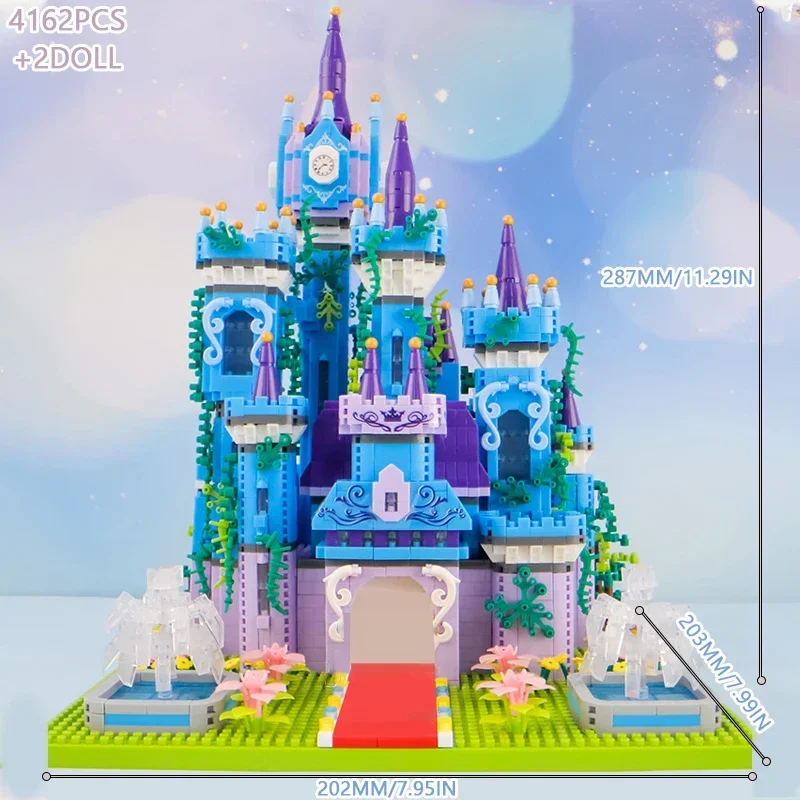 4162PCS Dream Castle Building Blocks Fairy Tale Princess Castle Assemble Bricks Toys Desktop Decorations Kids Christmas Gifts